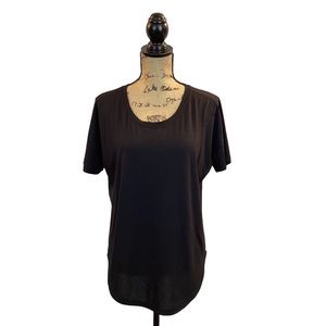 Lucy Black Crew Neck Short Sleeve Top